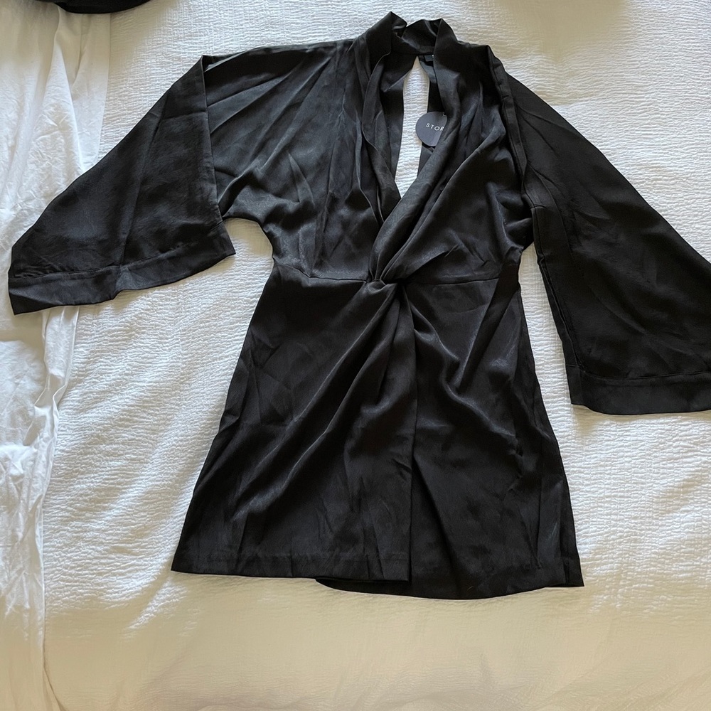 Storia Black Satin Dress